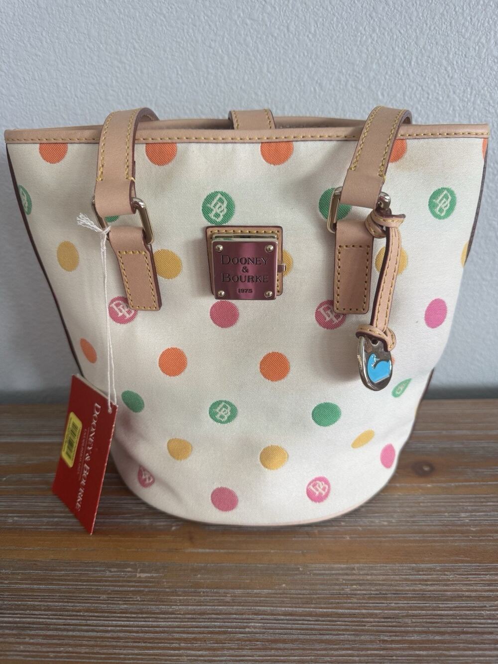 New Gorgeous Dooney & Bourke Doodle Polka Dot Tote Adorable!